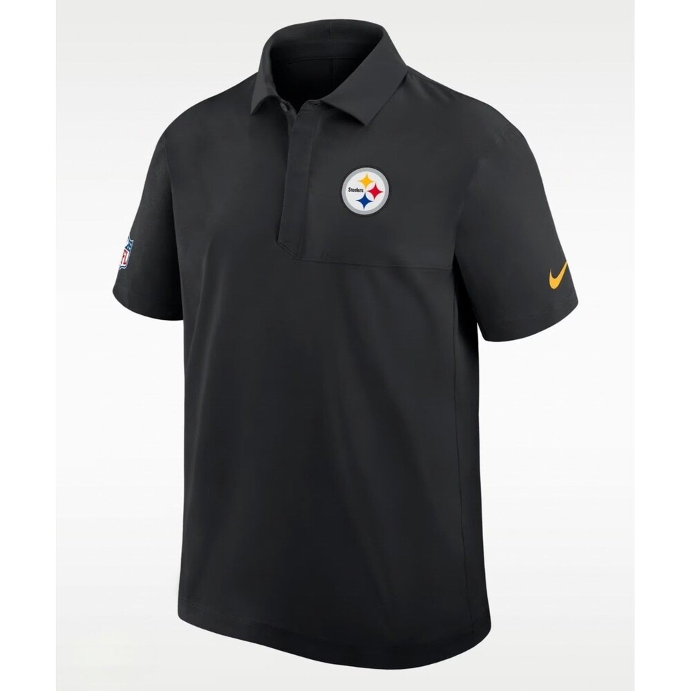 Pittsburgh Steelers Nike Polo Mens Medium Black Dri-FIT NFL On Field Golf
